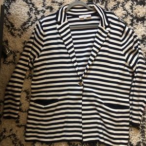 Navy and White Striped LOFT Soft Blazer 16/18